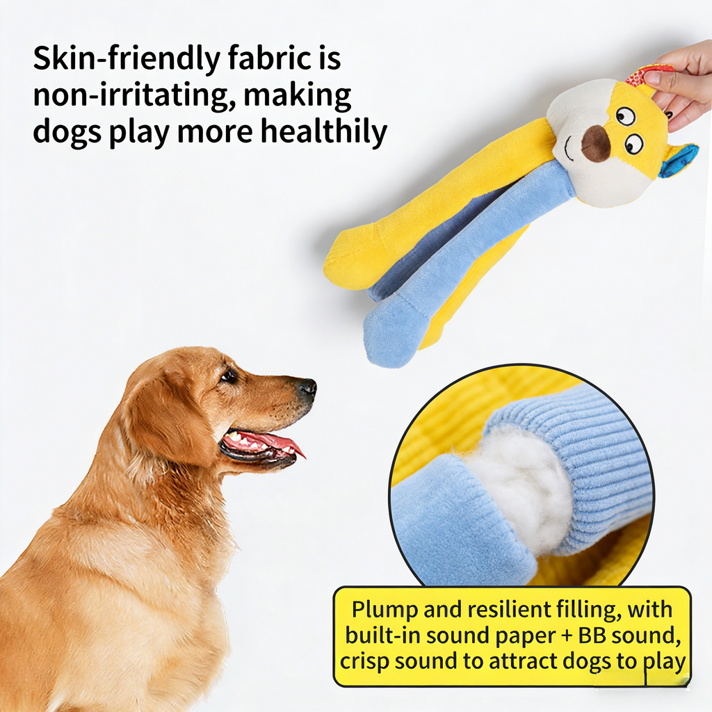 Dog Toy, Self-Entertaining & Boredom Relief, Crinkle Paper Sound, Fun & Chew-Resistant, Teeth Grinding, Imitates Household Items, for Medium & Large Dogs, Interactive Companion Pet Toy