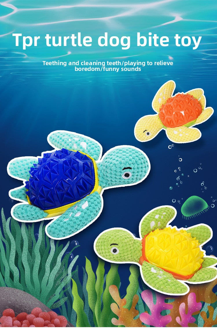 Interactive Plush Dog Toy with TPR Chew & Squeaker – Durable Teething & Dental Training for Boredom Relief