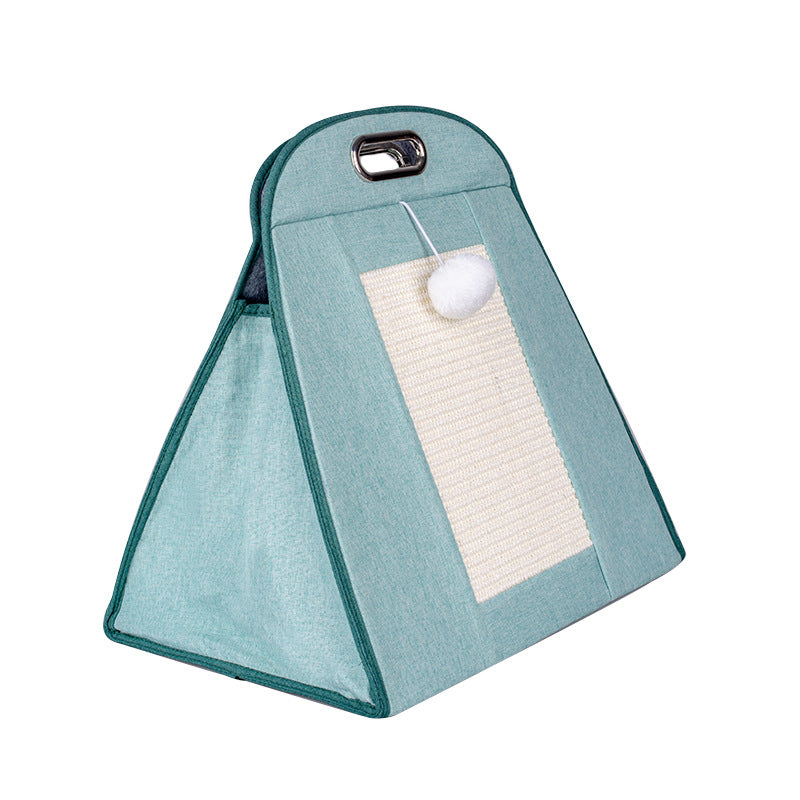 Versatile 3-in-1 Cat Travel Bag: Portable Carrier, Cozy Bed & Scratching Post for Cats