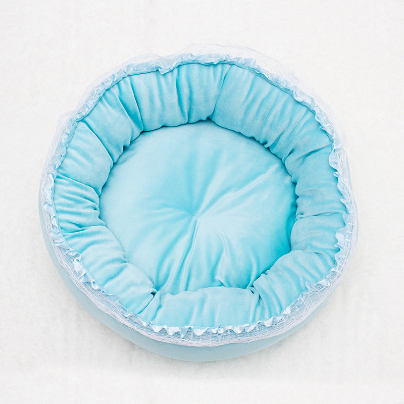 Winter Thickened Semi-Enclosed Cat Cave - Safe & Warm Pet Bed House for Cats & Dogs (All Seasons)