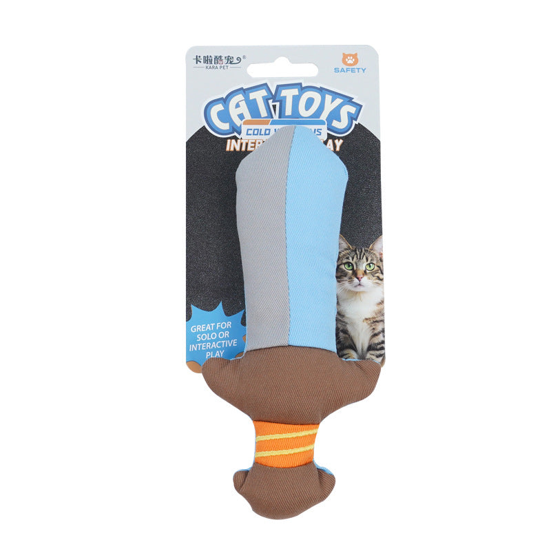 New Cat Toy - Realistic Knife Design, Catnip Teaser Stick for Boredom Relief & Teeth Grinding