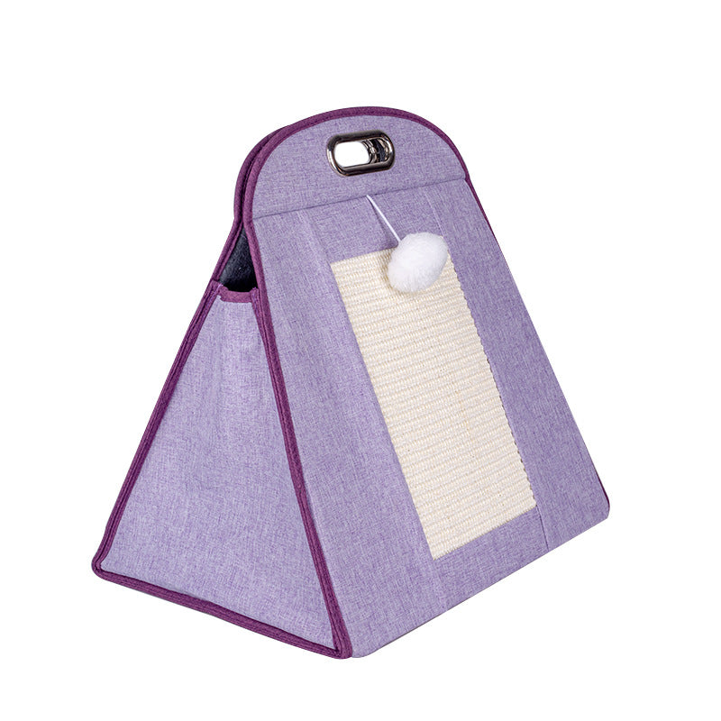 Versatile 3-in-1 Cat Travel Bag: Portable Carrier, Cozy Bed & Scratching Post for Cats