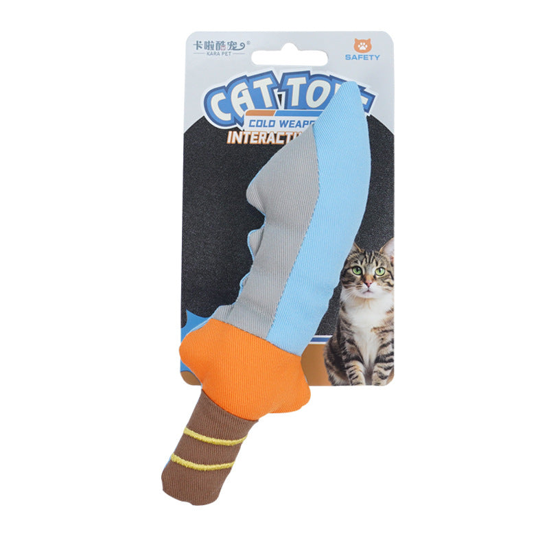 New Cat Toy - Realistic Knife Design, Catnip Teaser Stick for Boredom Relief & Teeth Grinding