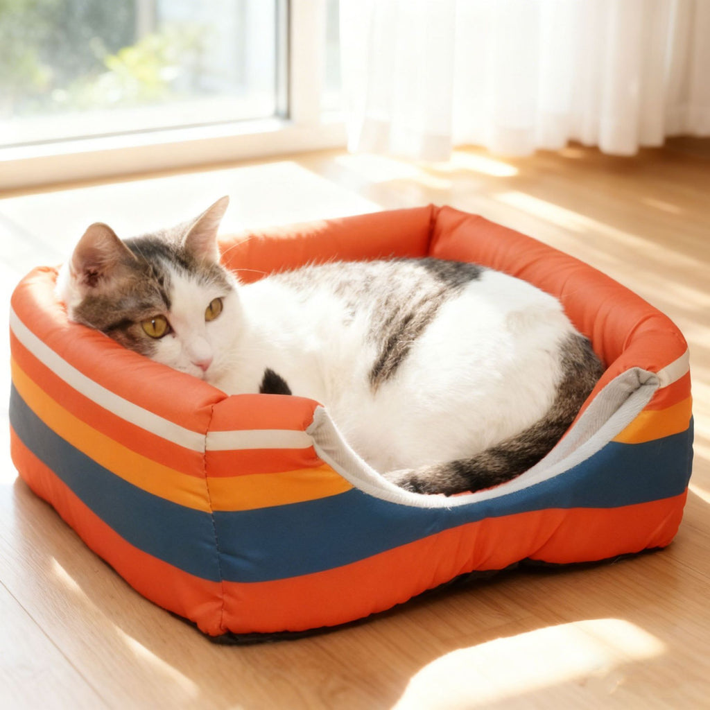 Cozy Enclosed Cat House: Winter Warm & Foldable 2-in-1 Pet Villa Bed for Cats and Dogs (All Seasons)