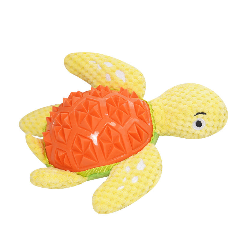 Interactive Plush Dog Toy with TPR Chew & Squeaker – Durable Teething & Dental Training for Boredom Relief