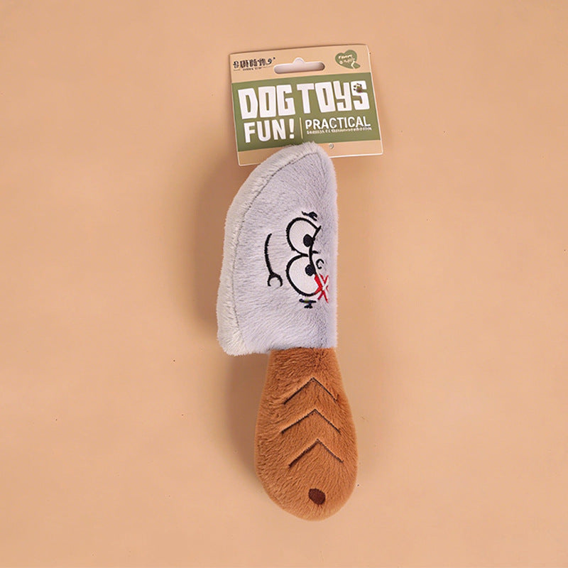 Funny Expression Plush Squeaky Toy for Small & Medium Dogs (Corgi/Frenchie) - Interactive Self-Amusement Puzzle