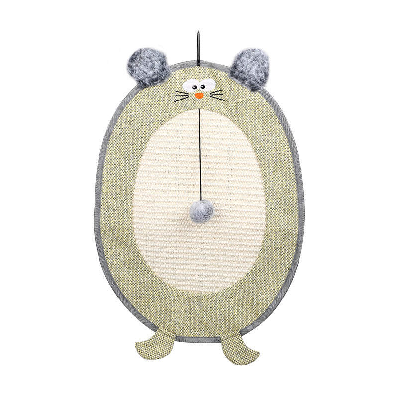 Sisal Cat Scratching Pad - Bear Head Round Wall-Mounted Board, Durable & No Mess, Cat Toy