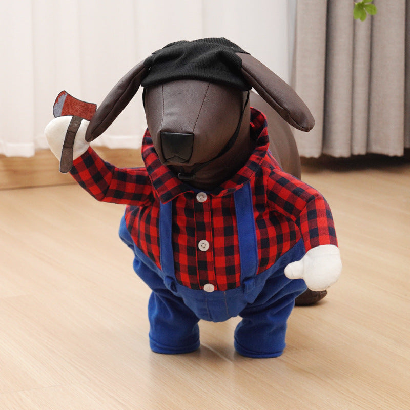 Novelty Standing Dog Clothes for Halloween & Christmas - Funny cosplay Costume for Small/Medium Pets (Social Media Hot Style)