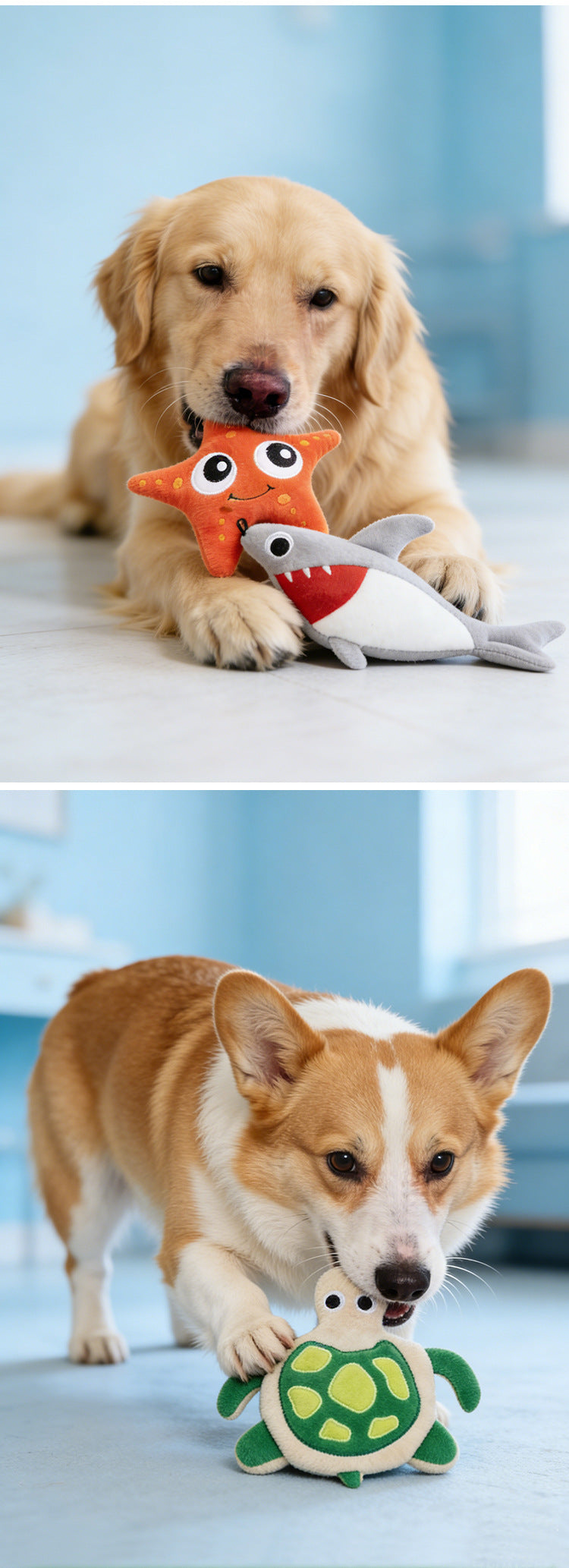 Plush Dog Toy with Squeaker - Durable Chew for Small to Medium Dogs, Interactive Boredom Buster for Teething & Energy Burning