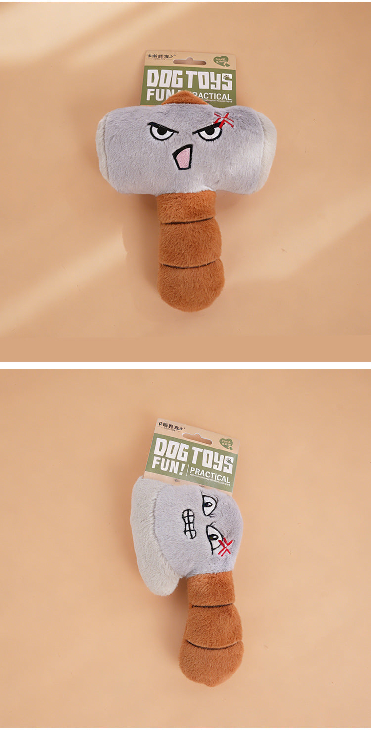Funny Expression Plush Squeaky Toy for Small & Medium Dogs (Corgi/Frenchie) - Interactive Self-Amusement Puzzle