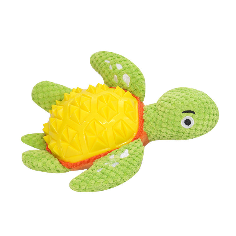 Interactive Plush Dog Toy with TPR Chew & Squeaker – Durable Teething & Dental Training for Boredom Relief