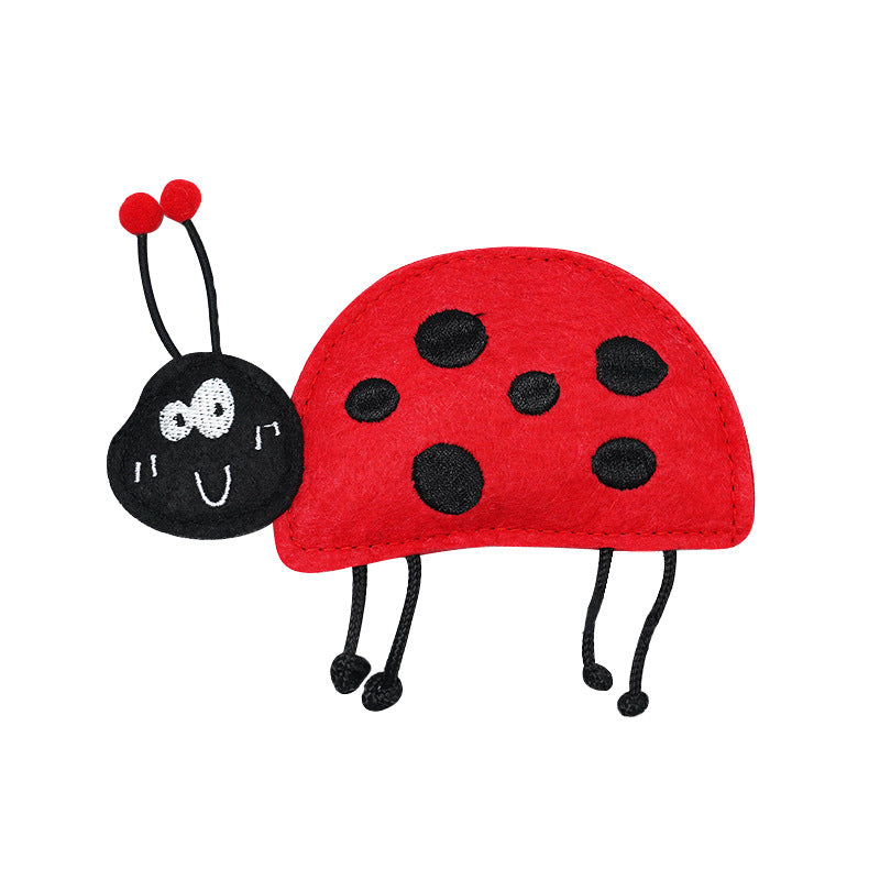 New Realistic Felt Cat Toys (Bee & Ladybug) with Catnip & Bells – Durable Chewing & Boredom Buster for Interactive Play