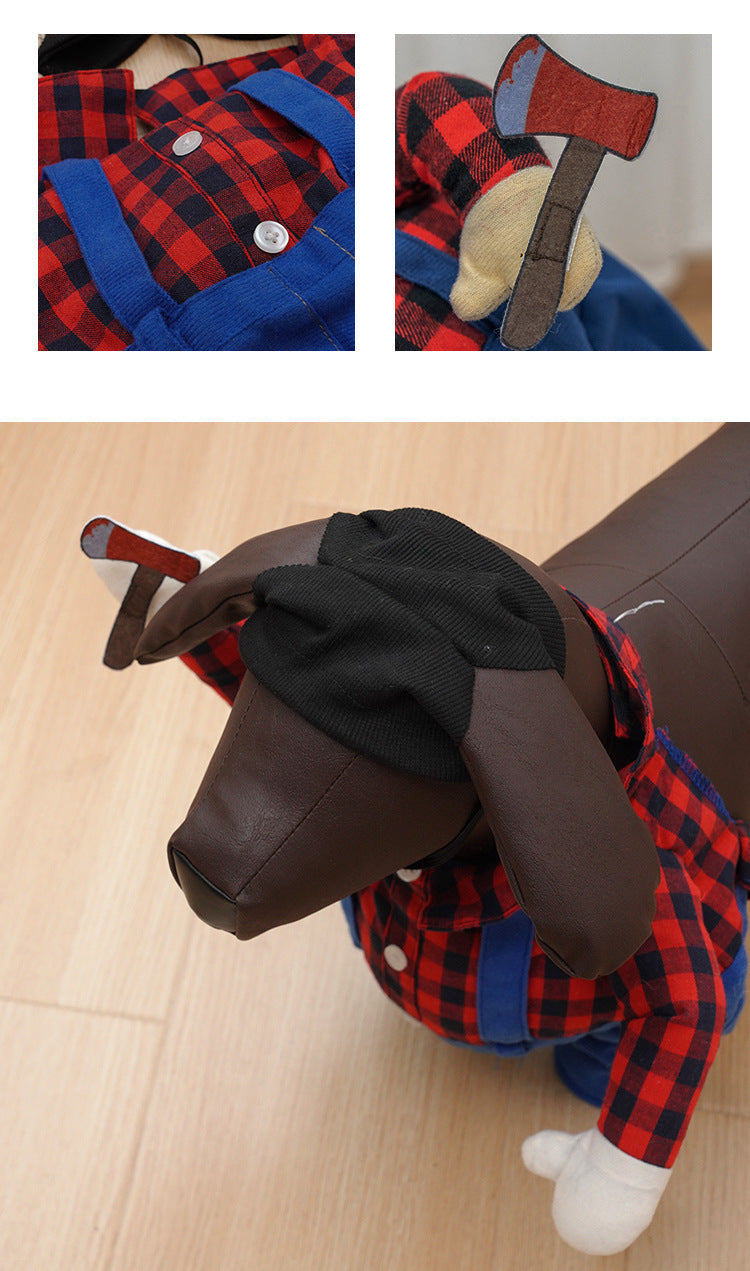 Novelty Standing Dog Clothes for Halloween & Christmas - Funny cosplay Costume for Small/Medium Pets (Social Media Hot Style)