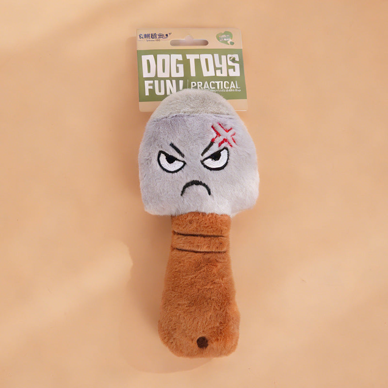Funny Expression Plush Squeaky Toy for Small & Medium Dogs (Corgi/Frenchie) - Interactive Self-Amusement Puzzle