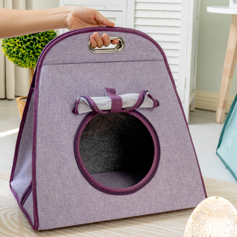 Versatile 3-in-1 Cat Travel Bag: Portable Carrier, Cozy Bed & Scratching Post for Cats