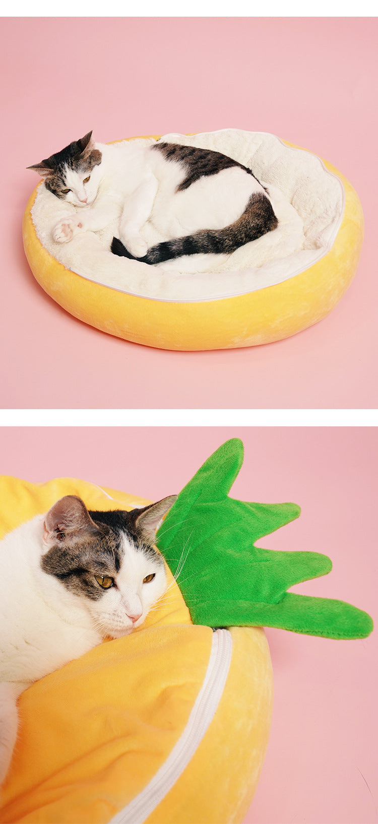 Winter Warm Cat Bed - Thickened Semi-Enclosed Sleeping Bag, Removable Washable & Cozy Cave for Security