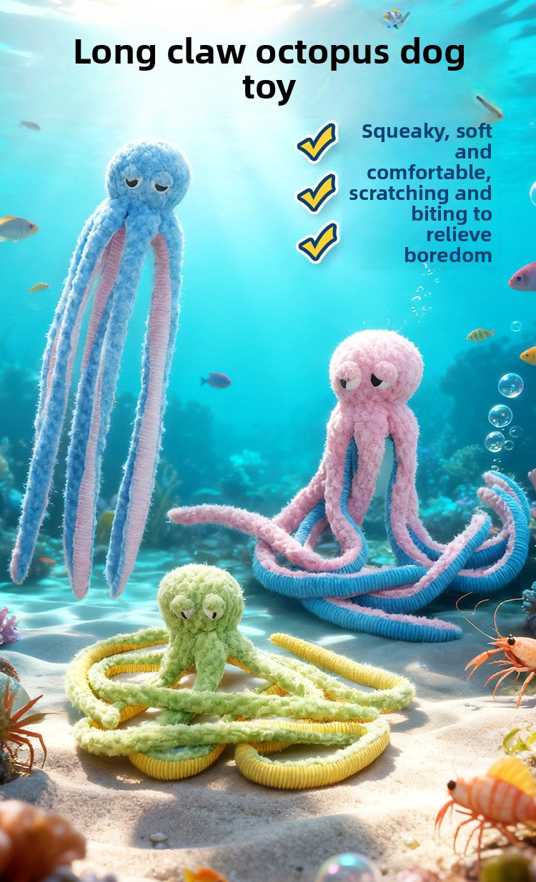 Giant 1-Meter Squeaky Octopus Dog Toy – Durable Tug-of-War & Dental Chew for Large Breeds (Golden Retrievers, etc.)