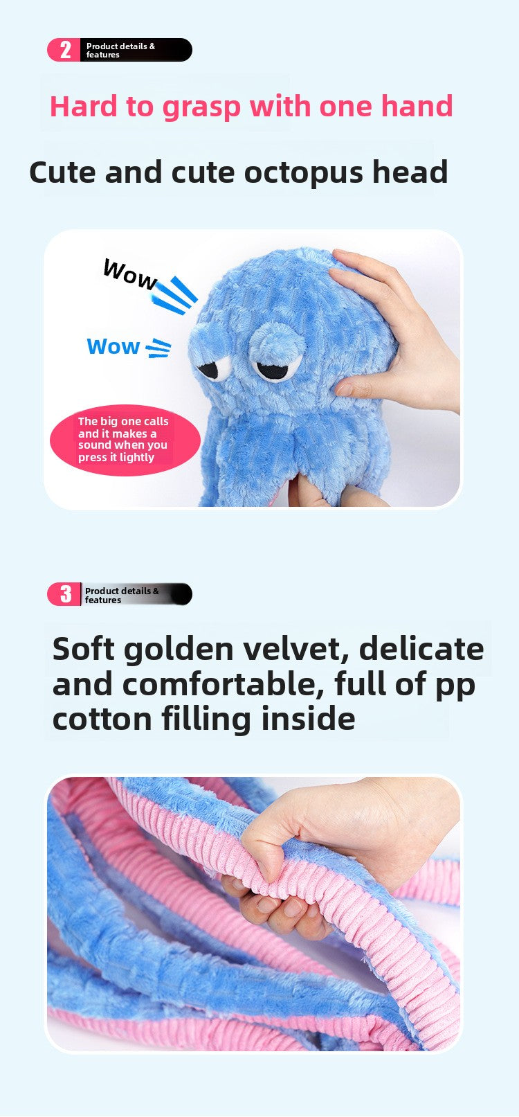 Giant 1-Meter Squeaky Octopus Dog Toy – Durable Tug-of-War & Dental Chew for Large Breeds (Golden Retrievers, etc.)