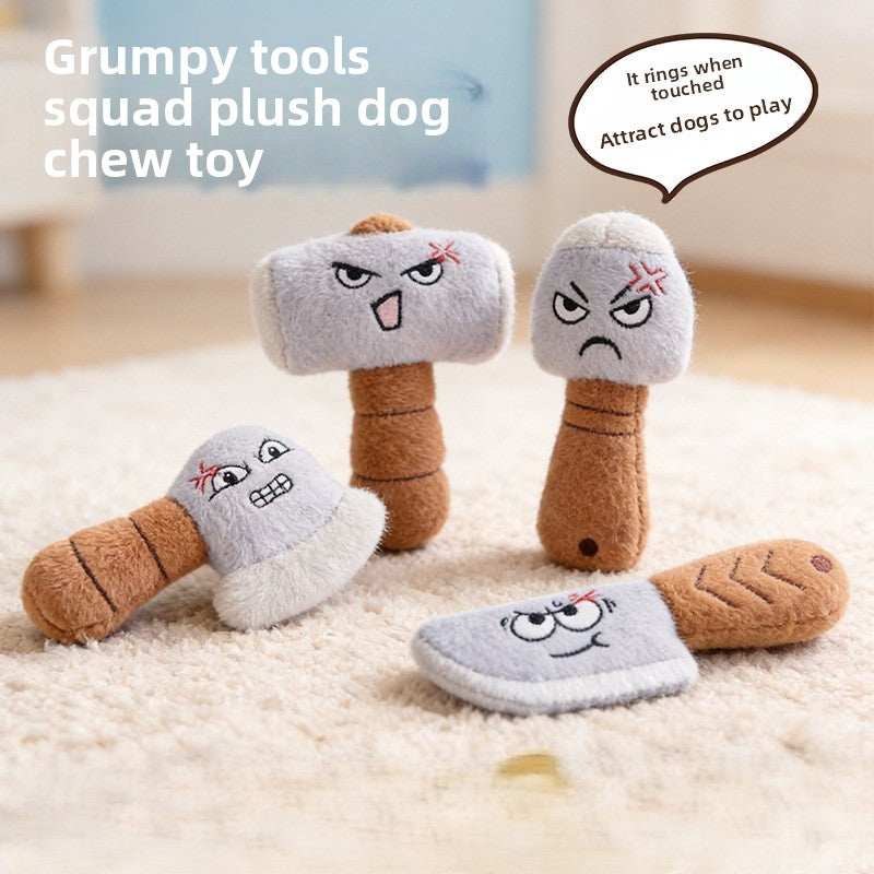 Funny Expression Plush Squeaky Toy for Small & Medium Dogs (Corgi/Frenchie) - Interactive Self-Amusement Puzzle