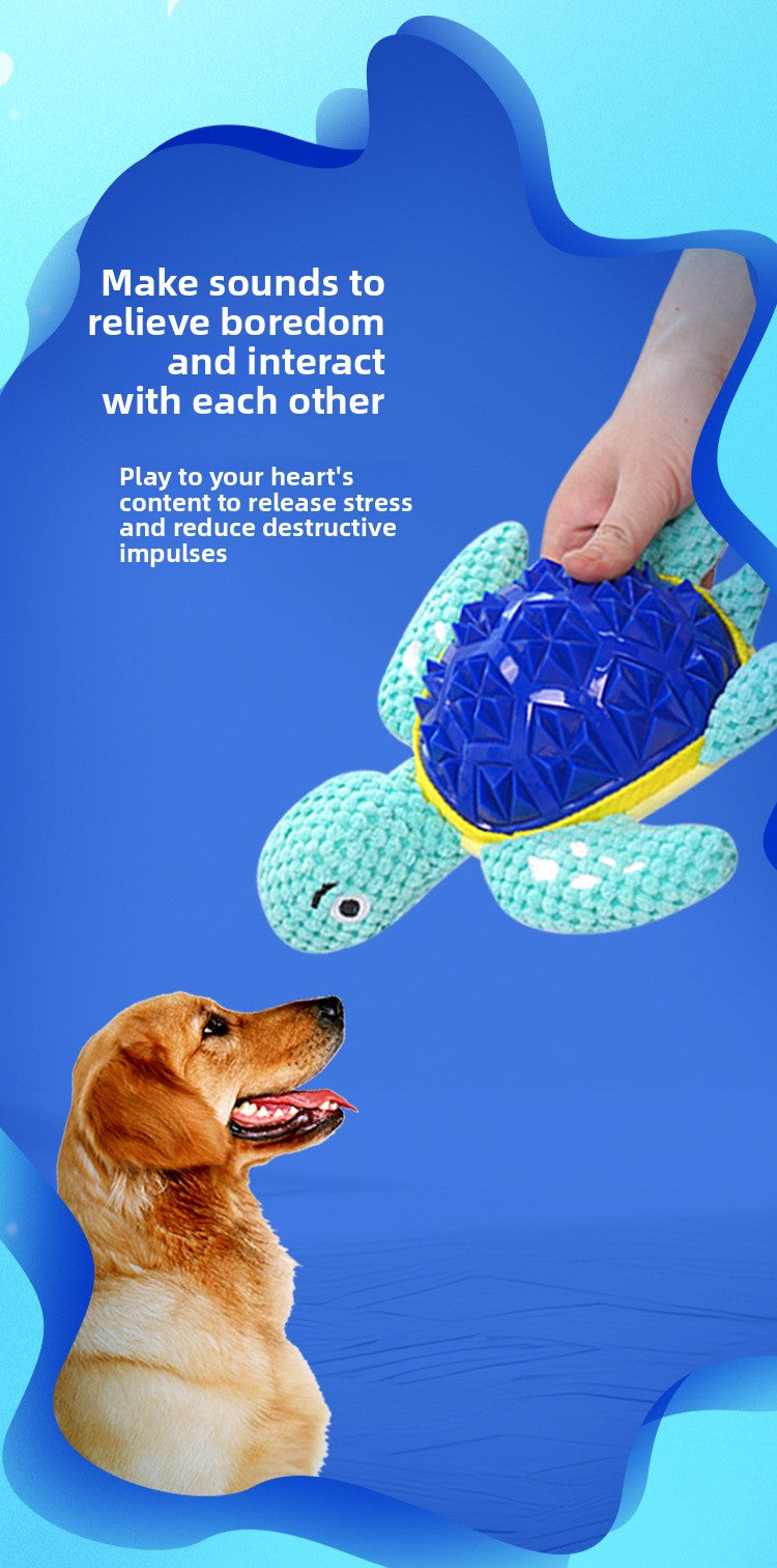 Interactive Plush Dog Toy with TPR Chew & Squeaker – Durable Teething & Dental Training for Boredom Relief
