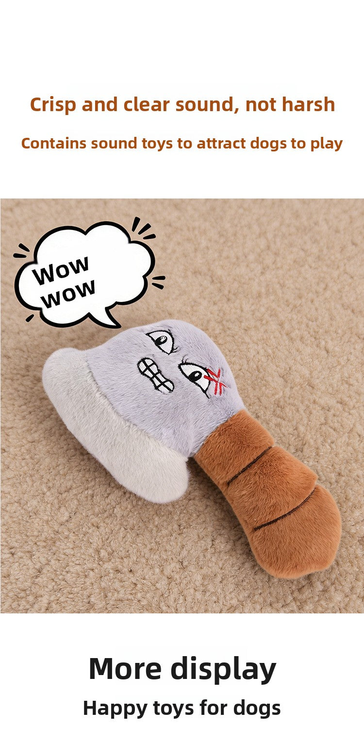 Funny Expression Plush Squeaky Toy for Small & Medium Dogs (Corgi/Frenchie) - Interactive Self-Amusement Puzzle