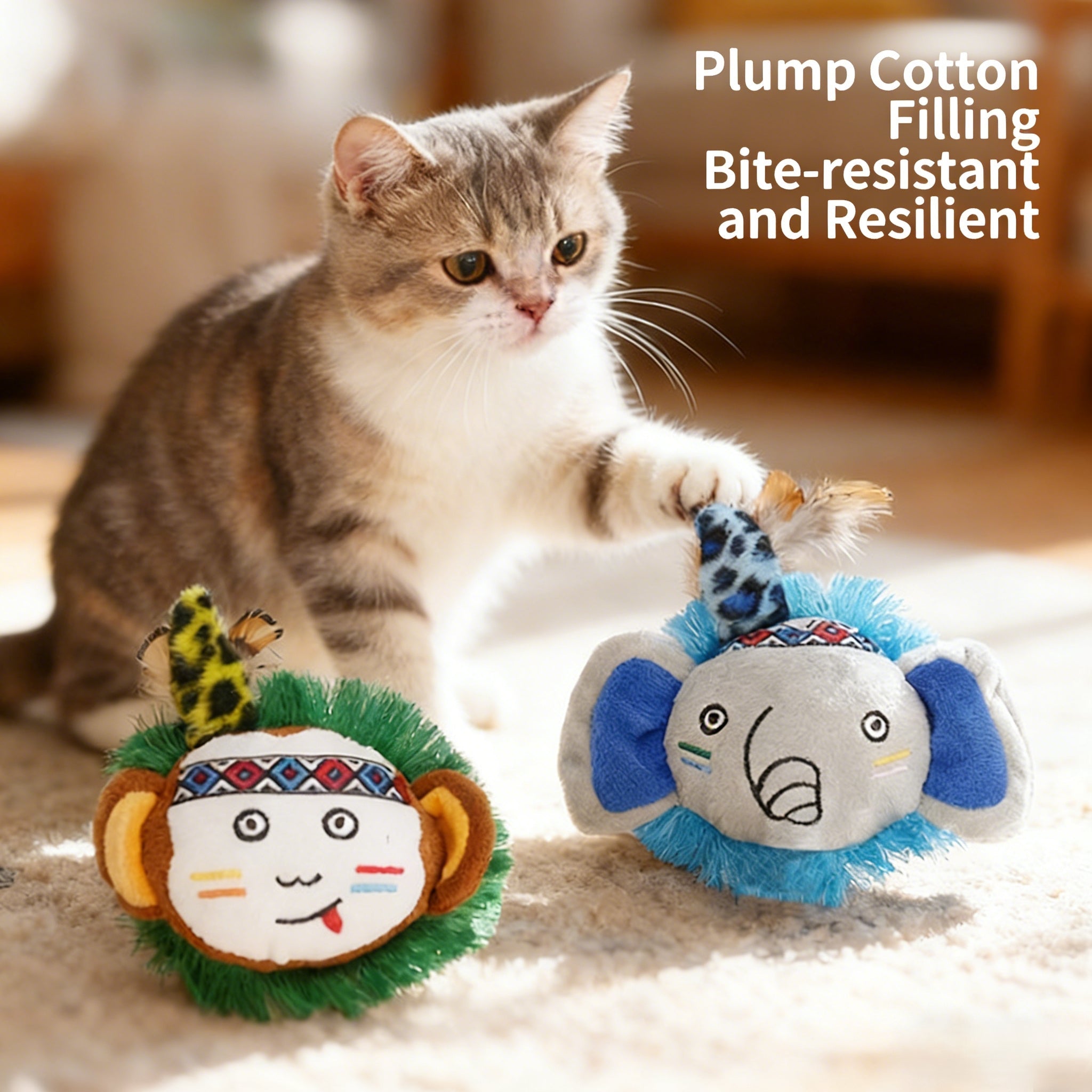Interactive Catnip Wand Toy with Plush Tassels – Fun Biting & Chewing Toy for Kittens & Cats to Relieve Boredom