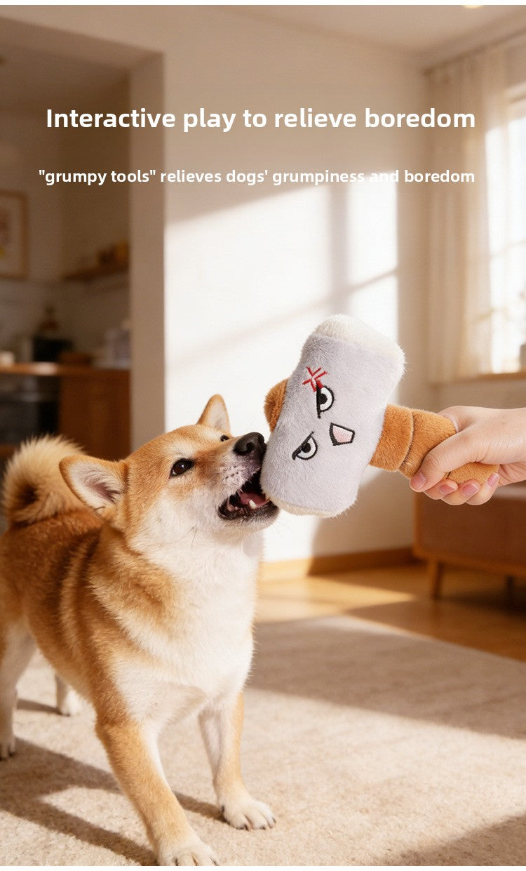 Funny Expression Plush Squeaky Toy for Small & Medium Dogs (Corgi/Frenchie) - Interactive Self-Amusement Puzzle