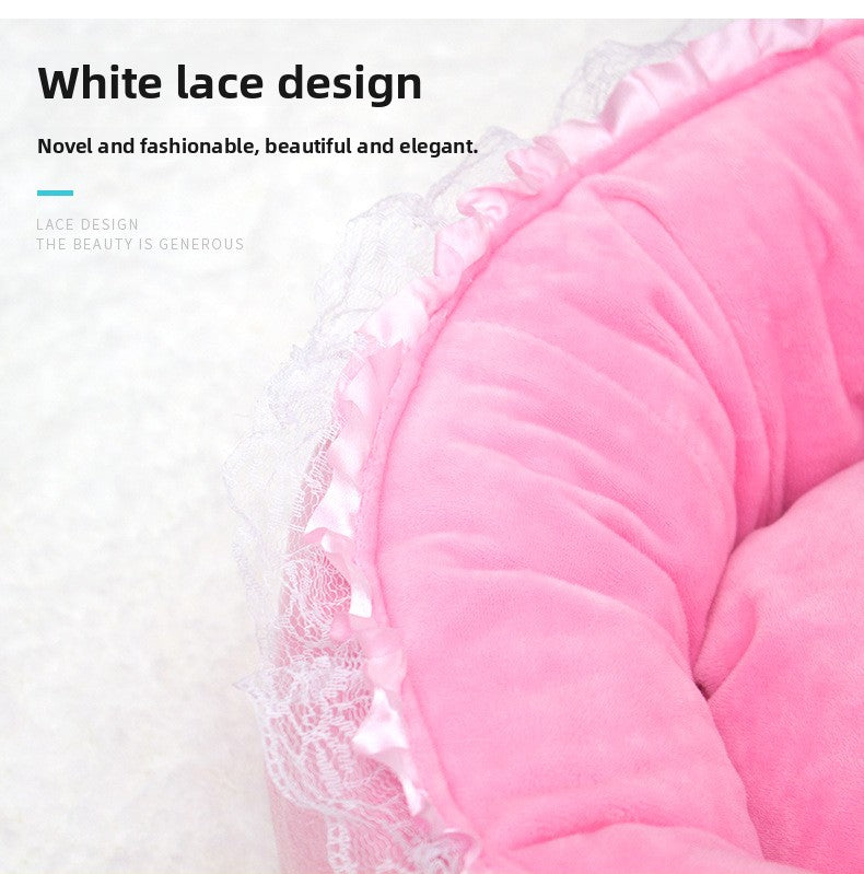 Winter Thickened Semi-Enclosed Cat Cave - Safe & Warm Pet Bed House for Cats & Dogs (All Seasons)