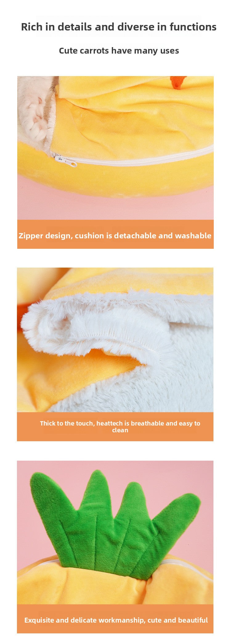Winter Warm Cat Bed - Thickened Semi-Enclosed Sleeping Bag, Removable Washable & Cozy Cave for Security