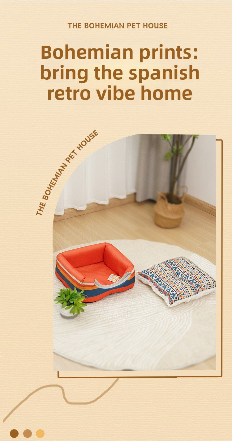 Cozy Enclosed Cat House: Winter Warm & Foldable 2-in-1 Pet Villa Bed for Cats and Dogs (All Seasons)