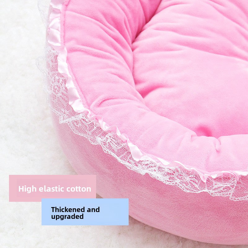 Winter Thickened Semi-Enclosed Cat Cave - Safe & Warm Pet Bed House for Cats & Dogs (All Seasons)