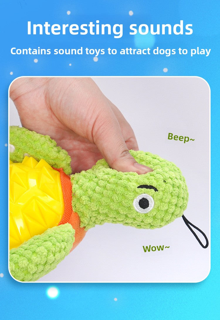 Interactive Plush Dog Toy with TPR Chew & Squeaker – Durable Teething & Dental Training for Boredom Relief