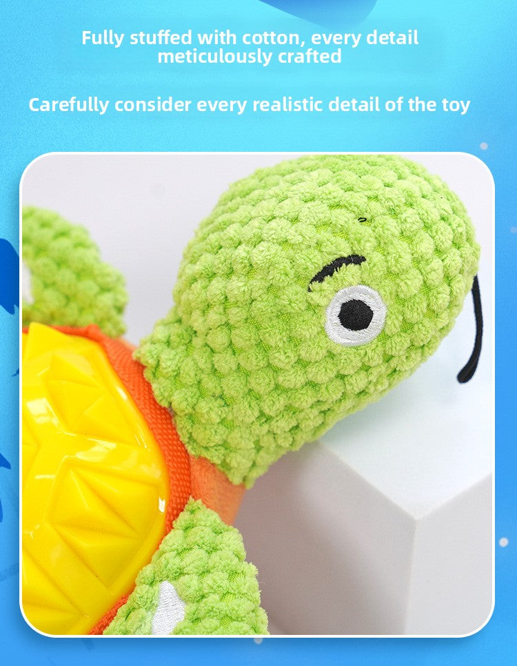 Interactive Plush Dog Toy with TPR Chew & Squeaker – Durable Teething & Dental Training for Boredom Relief