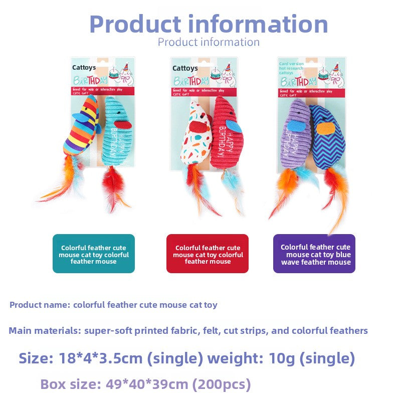 Cat Toy 2-Pack Set: Simulation Mouse & Teaser Wand for Self-Entertainment, Boredom Relief & Teething – Interactive Pet Toys for Kittens