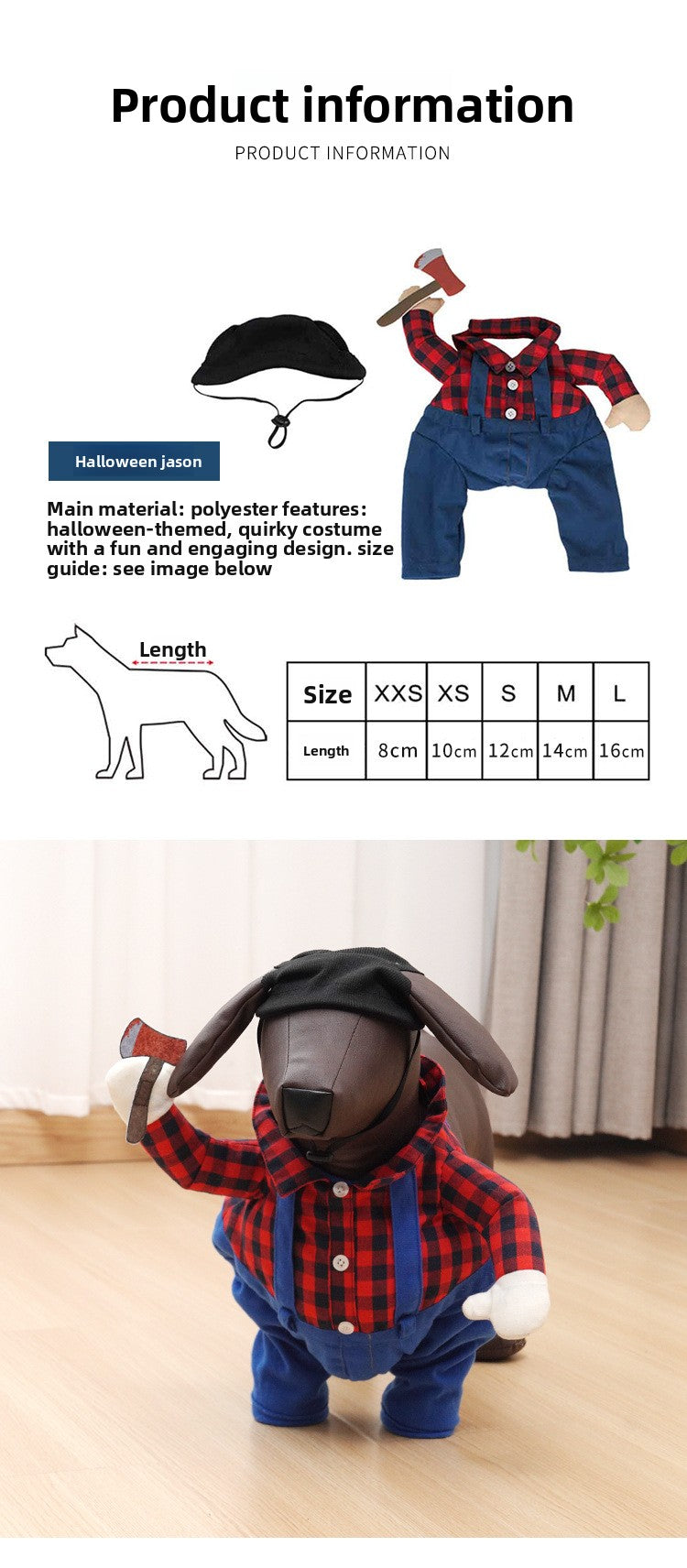 Novelty Standing Dog Clothes for Halloween & Christmas - Funny cosplay Costume for Small/Medium Pets (Social Media Hot Style)